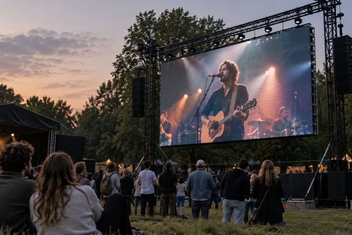 Sfeerimpressie · groot LED-scherm op een evenement