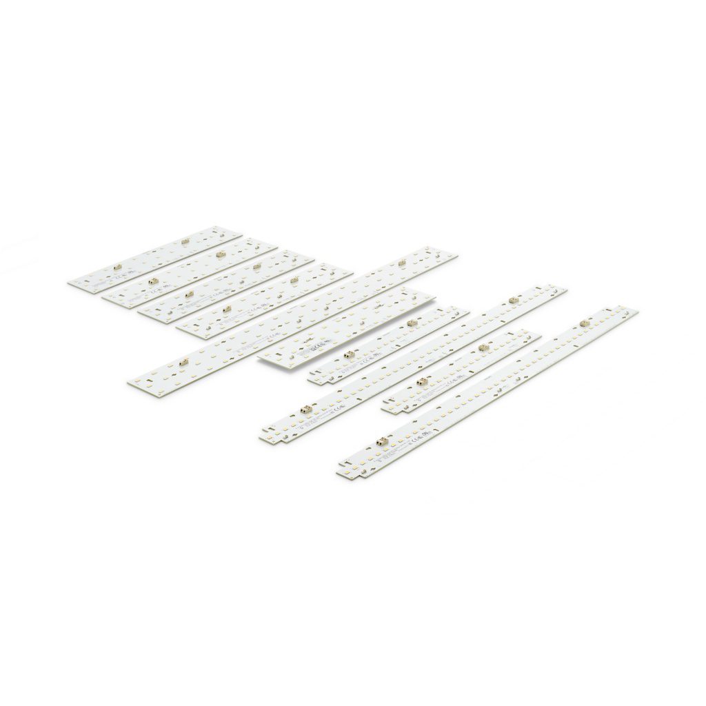 Philips Fortimo LED Line, familiefoto van rechthoekige LED-modules in verschillende formaten