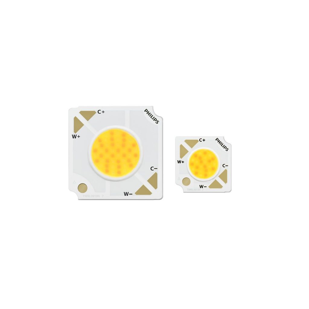 Philips Fortimo LED SLM Gen 7 – Tunable White, twee LED-modules met rond geel lichtgevend oppervlak